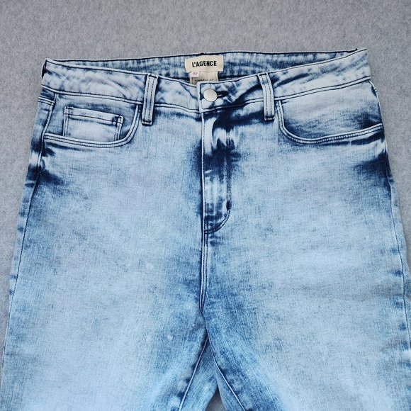 L'agence Womens Margot High Rise Skinny Jean Celestial Blue Acid Wash NWOT Sz 32 - Picture 4 of 14